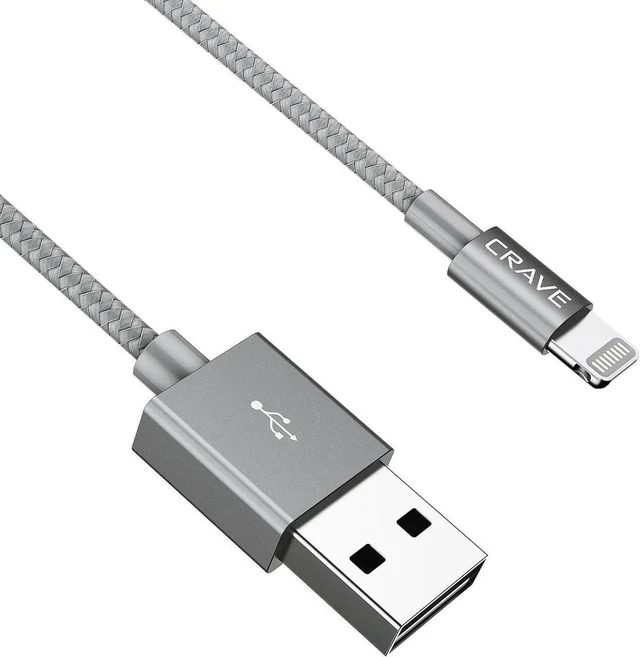 Alt view image 5 of 6 - JAENFONG MFI Certified Lightning to USB Cable - Premium Nylon Braided Cable 4 FT - Slate