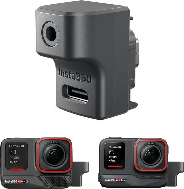 Main image of JAENFONG Insta 360 Mic Adapter - 2-in-1 Type-C & 3.5mm External Audio for Insta360 Pro 2/Ace Pro