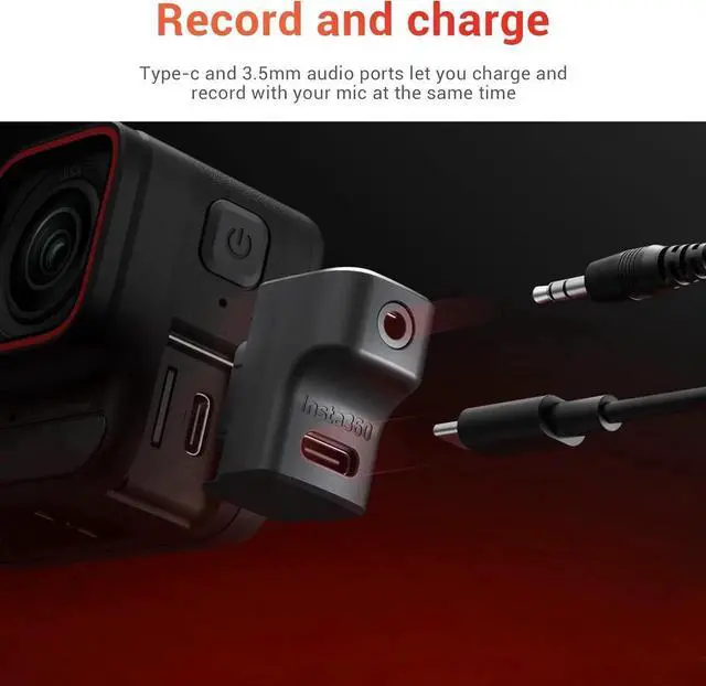 Alt view image 2 of 7 - JAENFONG Insta 360 Mic Adapter - 2-in-1 Type-C & 3.5mm External Audio for Insta360 Pro 2/Ace Pro