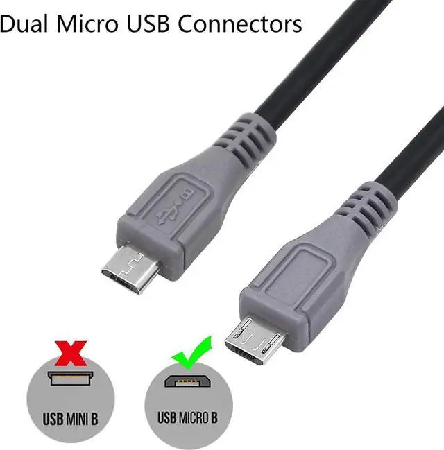 Alt view image 2 of 7 - JAENFONG USB Micro Male to Micro Male OTG Adapter Cable (1m)