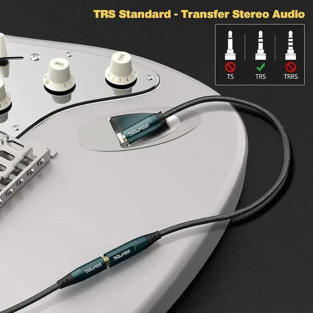 Alt view image 2 of 5 - JAENFONG 1/4 to 3.5mm Headphone Adapter 1/4 to 1/8 6.35mm Male to 3.5mm Female TRS Stereo Audio Adapter Cable for Headphone Mixer Guitar Piano Keyboard Amplifier Speaker and More - 1 Feet