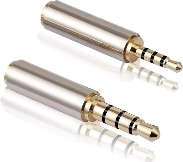 Main image of JAENFONG 2.5mm to 3.5mm Adapter and 3.5mm to 2.5mm Adapter Gold Plated Jack Stereo Full Metal Connector Converter for Smartphones Headphone Mic Tablets Support MIC Function