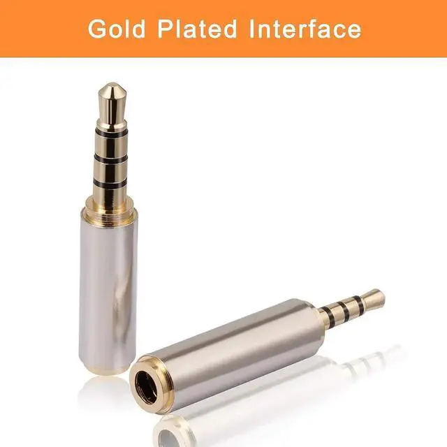 Alt view image 6 of 6 - JAENFONG 2.5mm to 3.5mm Adapter and 3.5mm to 2.5mm Adapter Gold Plated Jack Stereo Full Metal Connector Converter for Smartphones Headphone Mic Tablets Support MIC Function