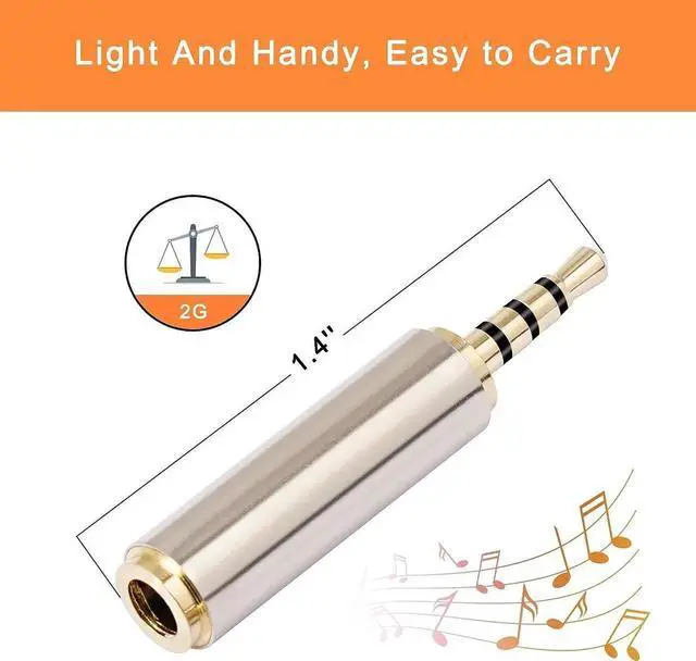 Alt view image 4 of 6 - JAENFONG 2.5mm to 3.5mm Adapter and 3.5mm to 2.5mm Adapter Gold Plated Jack Stereo Full Metal Connector Converter for Smartphones Headphone Mic Tablets Support MIC Function
