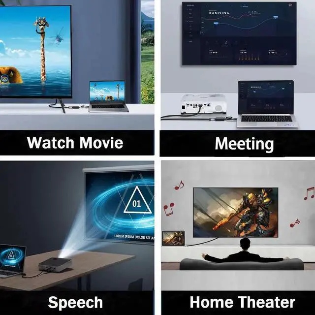 Alt view image 5 of 6 - JAENFONG USB to HDMI Adapter USB 3.0 to HDMI 1080P Video Audio Converter Connect PC Laptop to Monitor/HDTV/Projector Support Windows Systems