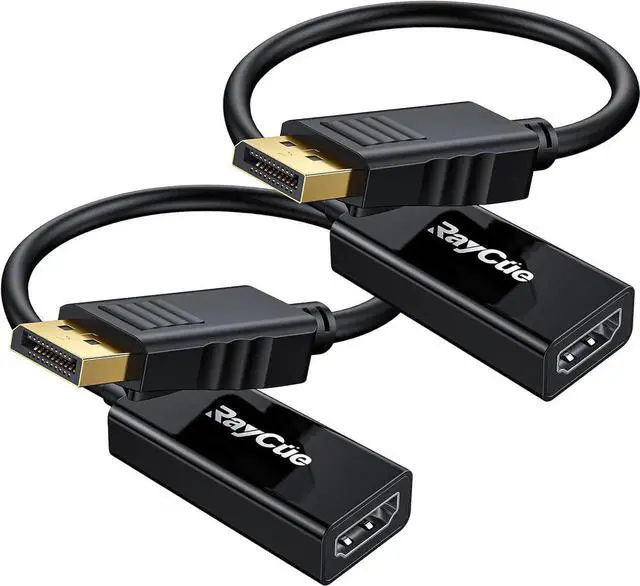 Main image of JAENFONG 4K DisplayPort to HDMI Adapter Cable 2 Pack Display Port to HDMI Converter Cable Male to Female Port Compatible with PC Monitor Projector HDTV