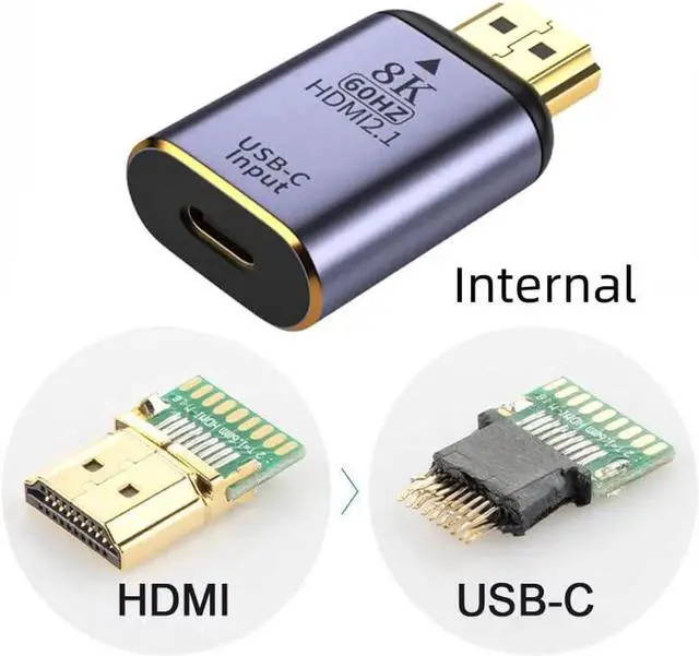 Alt view image 3 of 7 - JAENFONG USB-C Type C Female Source to HDMI Sink HDTV Adapter 8K@60hz 4K@120hz for Tablet & Phone & Laptop