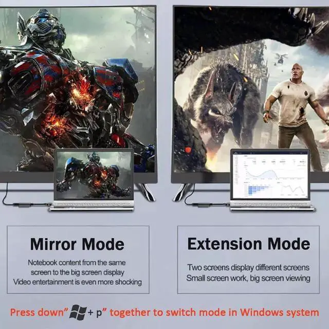 Alt view image 4 of 7 - JAENFONG USB to HDMI Adapter USB 3.0 to HDMI 1080P Video Audio Converter Connect PC Laptop to Monitor/HDTV/Projector Support Windows Systems