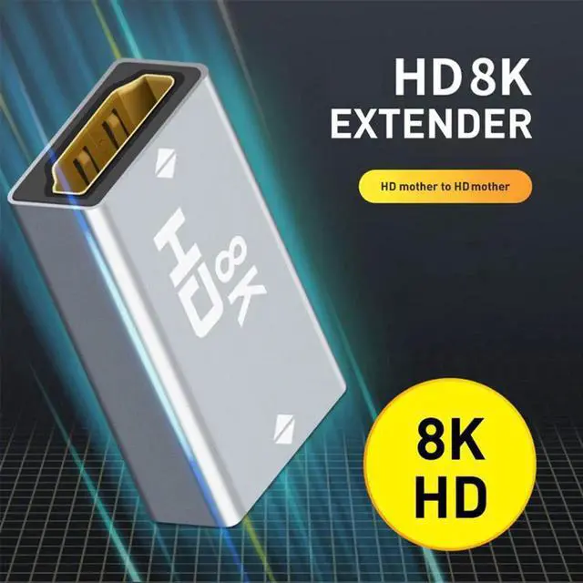 Alt view image 3 of 7 - JAENFONG 2-Pack HDMI Aluminum Alloy Female to Female Adapter Coupler HDMI 2.1 Cable Extension Extender 8K@60Hz 4K@120Hz Black