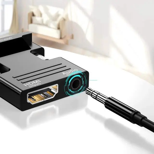 Alt view image 6 of 7 - JAENFONG HDMI to VGA Adapter HDMI to VGA Audio Output Cable Computer Set-top Box Converter Connector Adapter for Laptop PC Monitor Projector HDTV Chromebook Xbox(3.5mm Stereo Cable Included)