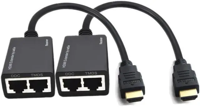 Main image of JAENFONG HDMI Extender Over Cat5e/6 (1pair) HDMI to RJ45 Network HDMI Repeater Support 1080p UP to 30m/ 98ft for HDTV HDPC PS4 STB