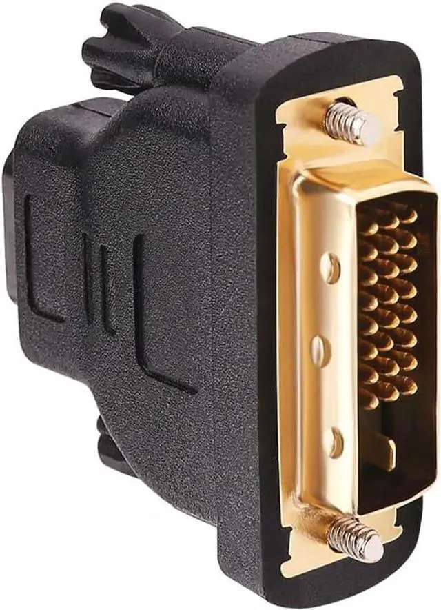 Alt view image 2 of 7 - JAENFONG DVI to HDMI Adapter DVI Male to HDMI Female Bi-Directional DVI-D Port Converter 4K 1080P Gold Plated Connector
