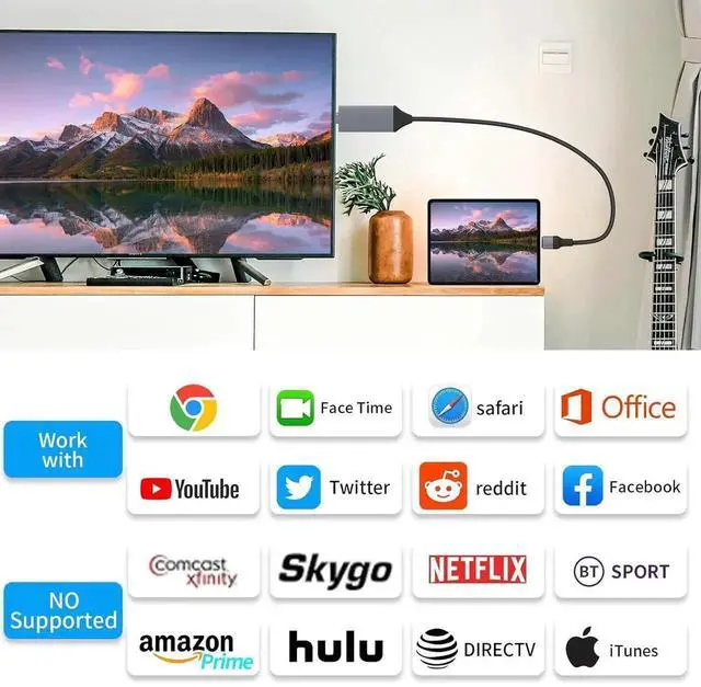 Alt view image 3 of 7 - JAENFONG Lighting to HDMI Cable for iPhone to TV - 1080P HDTV Cable Adapter Sync Screen Converter Compatible with iPhone TV Projector Monitor (6.6FT White)