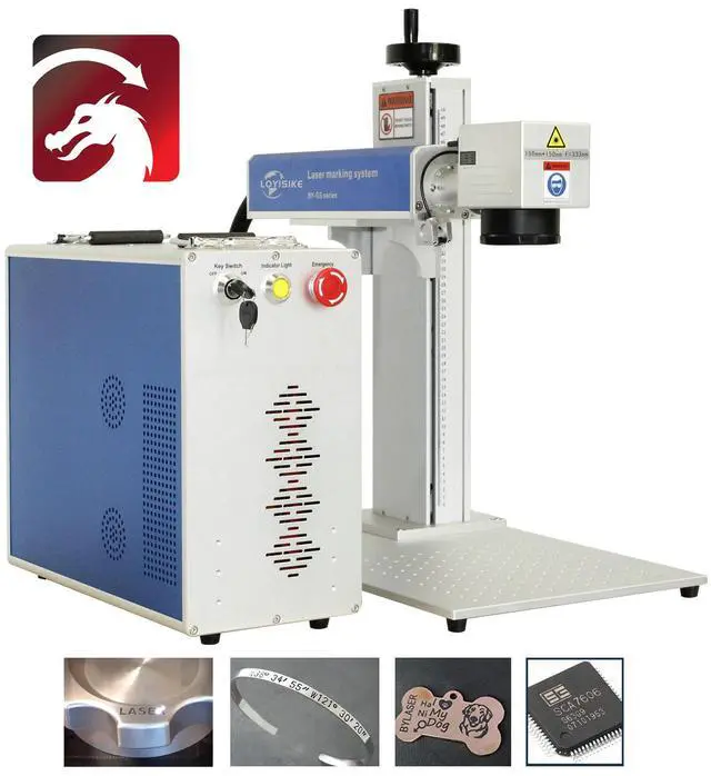 Main image of LOYISIKE 50W Fiber Laser Engraver Machine Split Fiber Laser Deep Metal Marking Machine JPT LP+ Laser Source with Rotary Axis