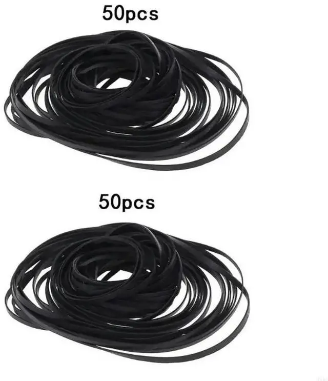 Alt view image 5 of 7 - 50PCS 4mm 110-145mm Universal Mix Cassette Tape Machine Belts Assorted Common Flat Rubber Belt for CD DVD