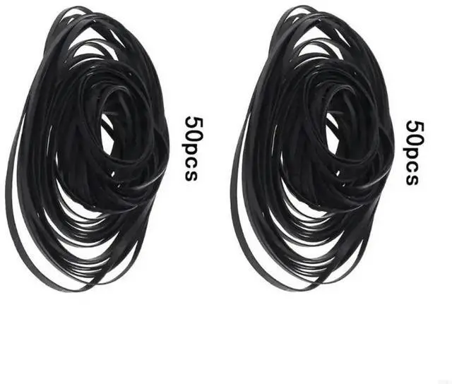 Alt view image 7 of 7 - 50PCS 4mm 110-145mm Universal Mix Cassette Tape Machine Belts Assorted Common Flat Rubber Belt for CD DVD