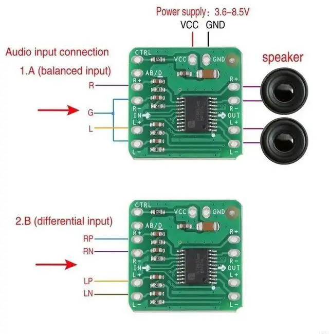 Alt view image 6 of 7 - HT8697 Differential Amplifier Board 2x10W Digital Class D Power Amplifier