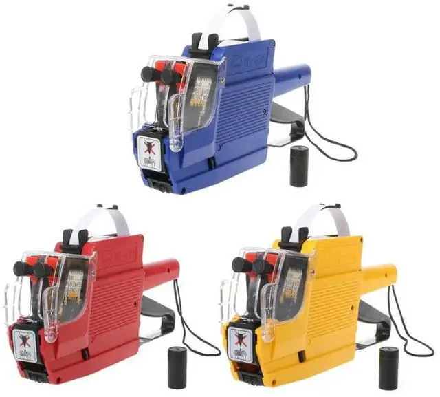 Alt view image 6 of 7 - MX-6600 10 Digits Two-line eller Price Tag Gun el 2 Lines For Retail Store Pricing Tag Display Tool + Ink Roller