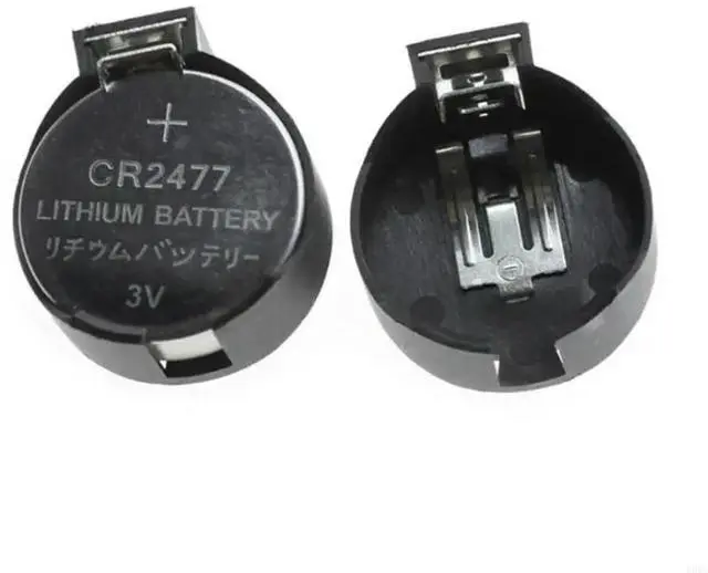 Alt view image 6 of 7 - 10 PCS Black CR2477 Coin Cell Button Socket Holder for 3V Button