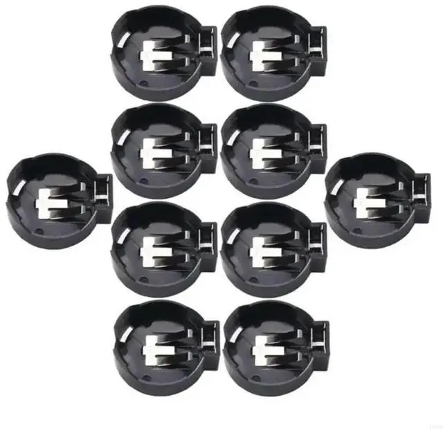 Alt view image 7 of 7 - 10 PCS Black CR2477 Coin Cell Button Socket Holder for 3V Button