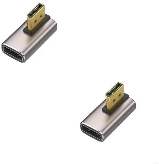 Alt view image 6 of 7 - 8K DisplayPort 1.4 Adapter 90 Degree Gold Plated Adapter DisplayPort Male to Female Vertical Connectors