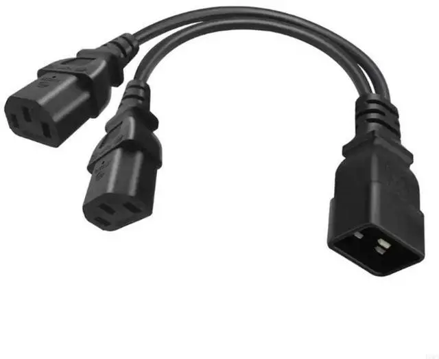 Alt view image 3 of 4 - C20 to 2x C13 Power Cord IEC320 C20 Male to 2x C13 Female Power Converter Adapter Cable Cord for Mining 1FT/0.32M