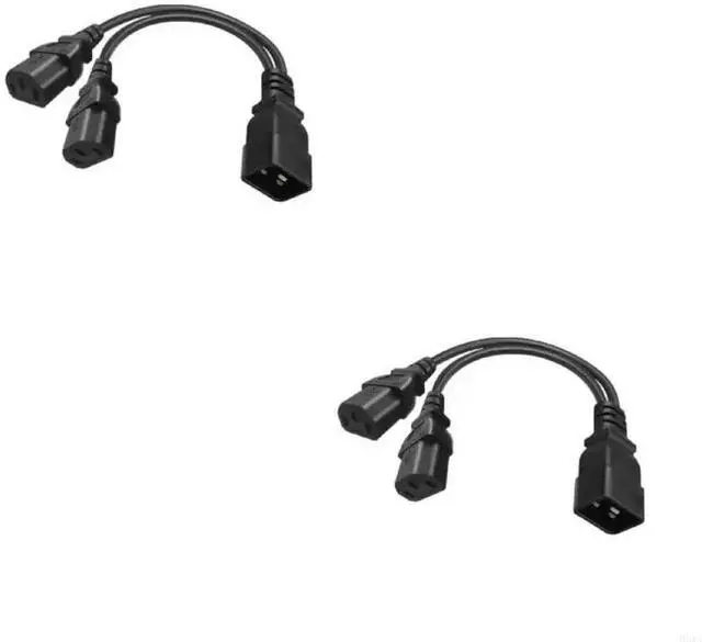Alt view image 4 of 4 - C20 to 2x C13 Power Cord IEC320 C20 Male to 2x C13 Female Power Converter Adapter Cable Cord for Mining 1FT/0.32M