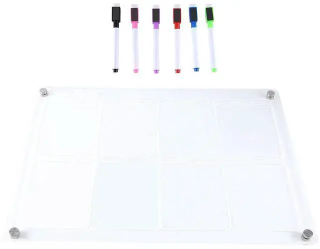 Main image of Fridge Calendar Acrylic Whiteboard Weekly Planner Transparent Magnetic Erase Magnetic Easy To Use A
