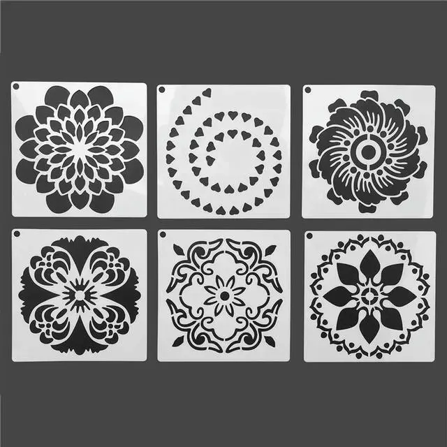 Alt view image 3 of 4 - 108Pcs Mandala Painting Templates For DIY Rock Painting Art Canvas Wood Furniture Cards Painting