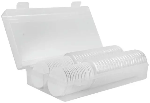 Alt view image 3 of 4 - 4Set 46 Mm Coin Capsules Plastic Round Coin Holder Case And 7Sizes (16/20/25/27/30/38/46Mm) Protect Gasket