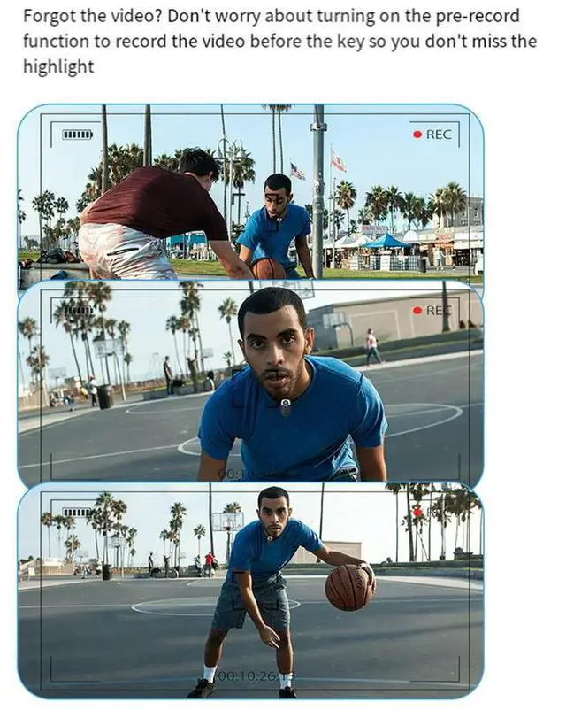 Alt view image 2 of 4 - Action Thumb Camera Anti-shake 4K Pocket Camera B_L50A