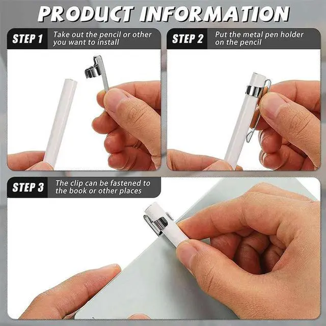Alt view image 4 of 4 - l Pencil Clips Slide On Pencil Pocket Clips Snap In, Pencil Holder Clip l Hangable Portable Pencil Clips, 600Pcs
