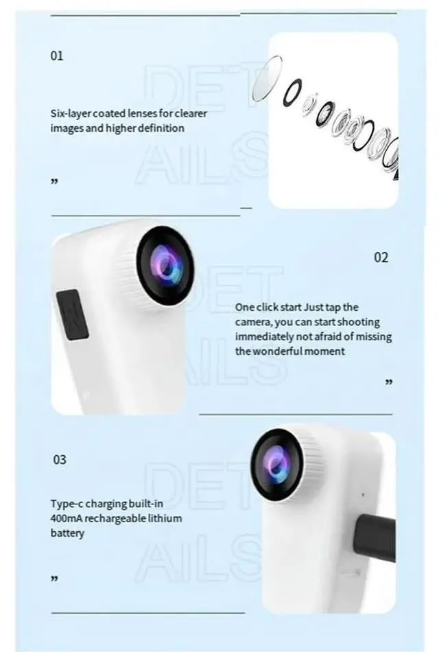 Main image of Action Thumb Camera Anti-shake 4K Pocket Camera B_L50A