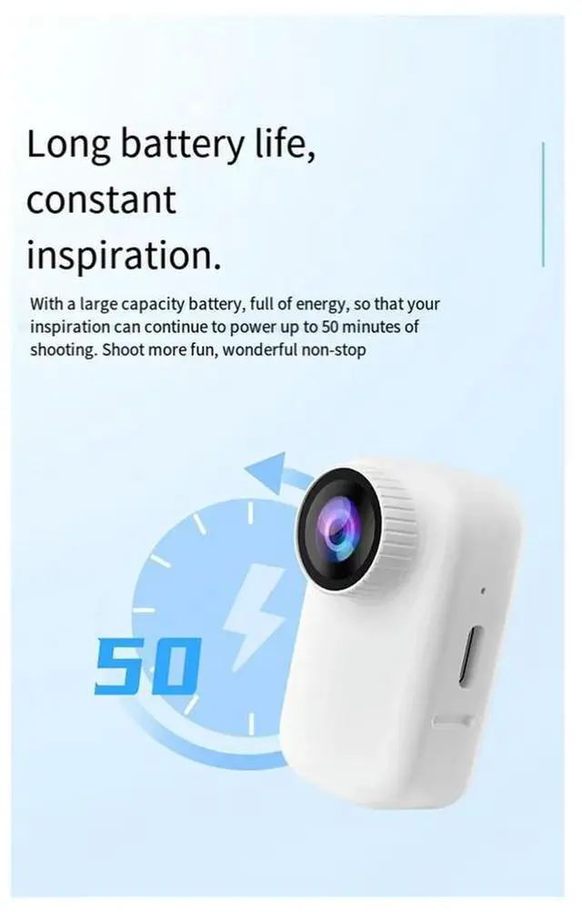 Alt view image 3 of 4 - Action Thumb Camera Anti-shake 4K Pocket Camera B_L50A