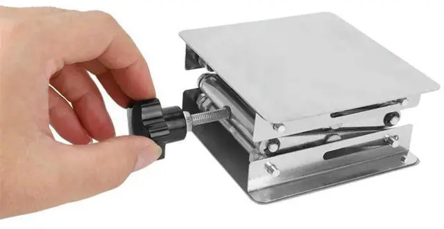 Alt view image 4 of 4 - 3X Scientific Jack-100 X 100Mm Stainless Steel Stand Table Rack Scissor -Lift Lifter For Science Experiment