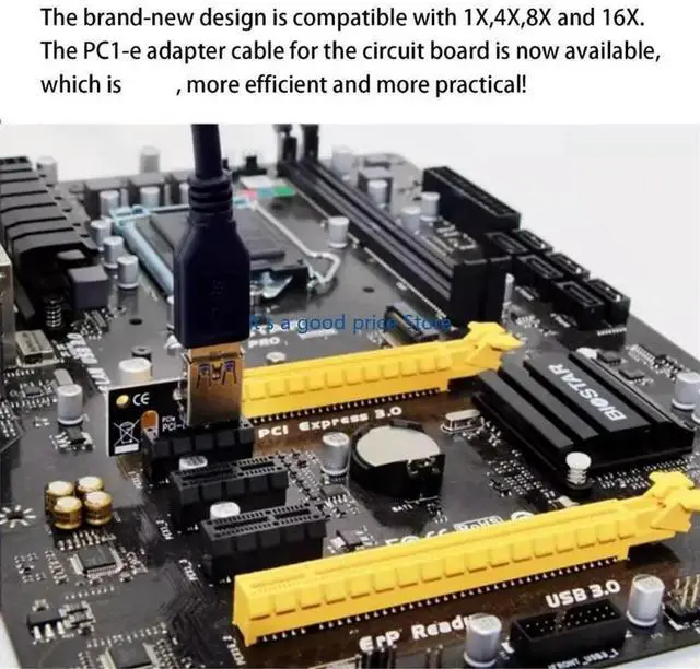 Alt view image 7 of 7 - PCIe 1X To 16X External Graphics Card Adapter With USB3.0 Cable for Laptop Gaming Multimedia Practical Solution Computer