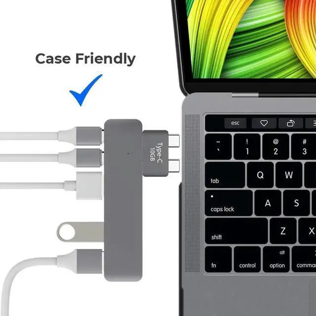 Alt view image 7 of 7 - Dual Type-C Short Extender USB Male to Female Extension Adapter for MacBook Pro