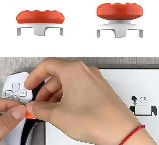 Alt view image 6 of 7 - Thumb Grips Caps 1 High-Rise 1 Mid-Rise Joystick Caps Non-Slip Rocker Cap for PS5 Portal for Portal Remote Player