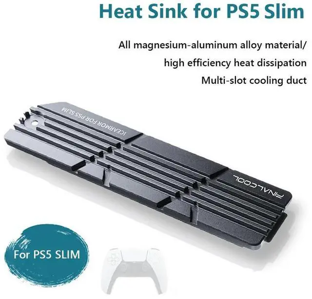 Main image of For PS5 Slim SSD Heatsink with Silicone Pads Solid State Drive SSD Cooling Mounting Kit for 2280 M.2 NVMe SSD