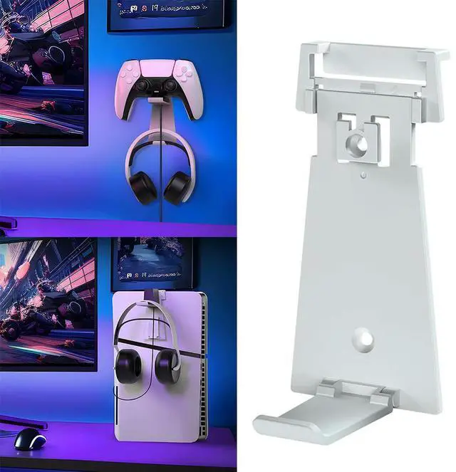 Alt view image 6 of 7 - Wall Mount Controller & Headset Holder Stable Space Saving for PS5 Slim/PS5 Console for 5 Slim/5