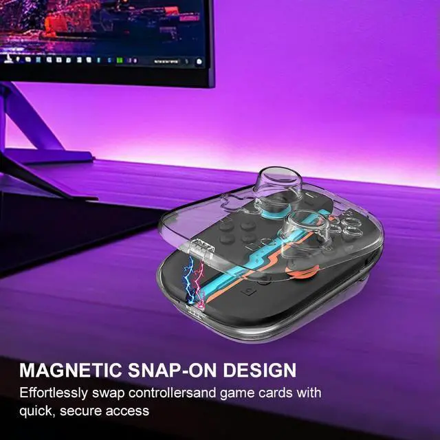 Alt view image 6 of 7 - Transparent Shell Magnetic Buckle Protective Case Shockproof Game Controller Cover for Switch 2 Accessories