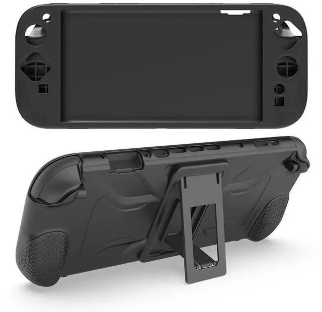 Alt view image 6 of 7 - Silicone Case with Stand for Switch 2 Full Protective Shell Anti-Slip Soft Shell for Nintendo for Switch 2 Game Accessories