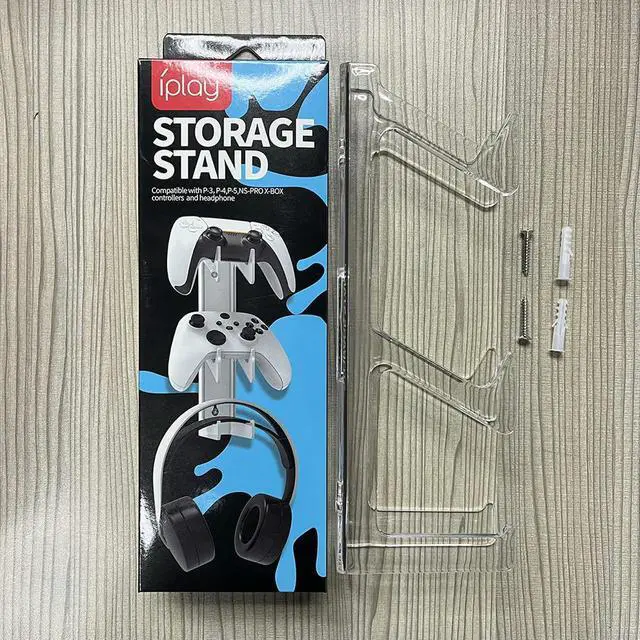 Alt view image 4 of 4 - Transparent Game Controller Bracket Mount Universal Wall Mounted Gamepad Headset Stand Space Saving Rack for PS4/Xbox