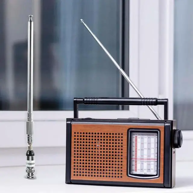 Alt view image 7 of 7 - 76-108MHz Telescopic Antenna FM Radio Antenna with BNC Connector Universal Aerial Telescopic Aerial for FM Transmitter Radio