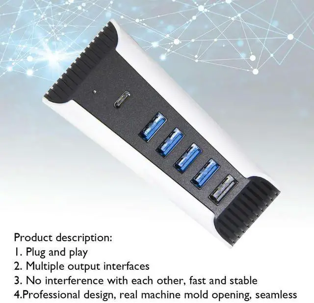 Alt view image 6 of 7 - USB Hub 1 to 5 USB2.0 Splitter Expander HUB Adapter 5 Port for 5 PS5