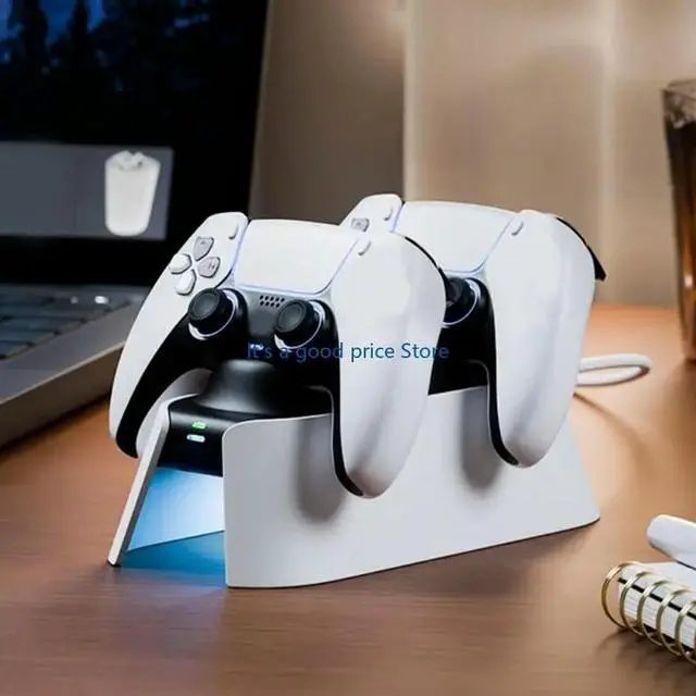 Alt view image 2 of 4 - Game Consoles Chargers Stand Charging Display Dock Station with 2 Port Suitable for P5 Console Controller