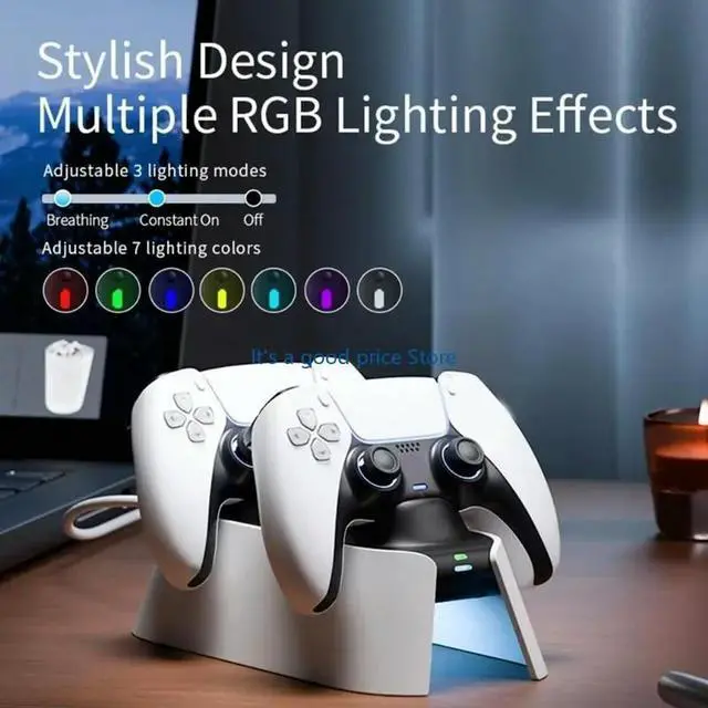 Alt view image 4 of 4 - Game Consoles Chargers Stand Charging Display Dock Station with 2 Port Suitable for P5 Console Controller