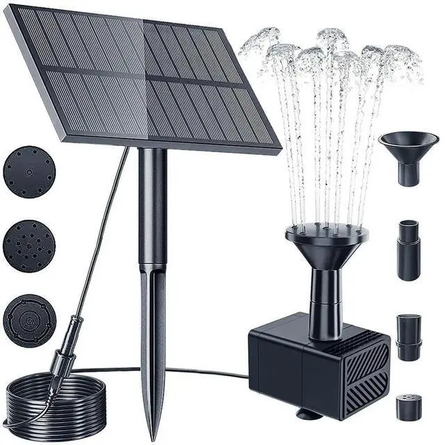 Alt view image 4 of 4 - 1.5W Solar Fountain Pump Kit Brushless Motor Solar Bird Bath Fountain Solar Power Panel Water Fountain Pump for Garden Pond Pool