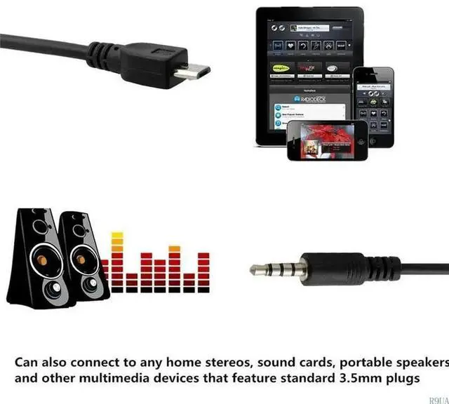 Alt view image 8 of 8 - Universal 3.5mm Micro USB to Headphone Earphone Headset Adapter Cables