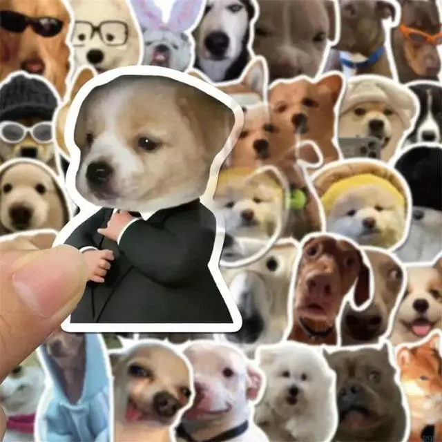 Alt view image 7 of 7 - 50Pcs Cartoon Dog Sticker Water Resistant Aesthetic Sticker for Water Bottle Scrapbook Journal Laptop Guitar Luggage